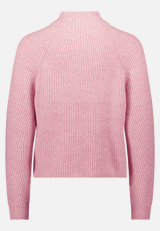 Grobstrick-Pullover mit hohem Kragen / Rückseite