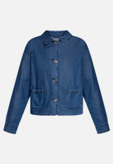 Jeansjacke mit aufgesetzten Taschen / Vorderseite