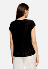 Casual-Shirt mit Struktur / Modellfoto Rückseite