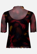 Mesh-Shirt mit Blumen  / Rückseite