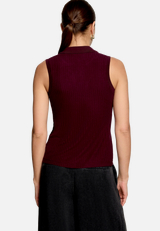 Stricktop  mit Knopfleiste  / Modellfoto Rückseite