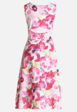 Cocktailkleid mit Blumenprint / Rückseite