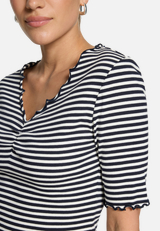 Shirt gestreift mit Raffung / Detailbild