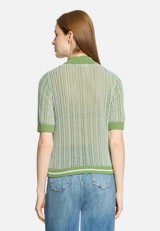 Strickpullover mit Kragen / Modellfoto Rückseite