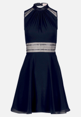 Cocktailkleid mit Spitzeneinsatz / Vorderseite