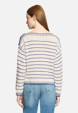 Strickpullover mit U-Boot-Ausschnitt / Modellfoto Rückseite