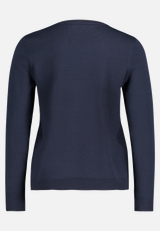Basic-Strickpullover mit Rundhalsausschnitt / Rückseite