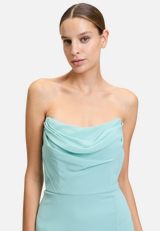 Abendkleid mit Wasserfallausschnitt / Detailbild