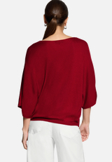 Kurzarmpullover  mit V-Ausschnitt / Modellfoto Rückseite