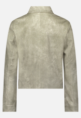 Kunstleder-Jacke mit Kragen / Rückseite