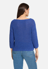 Basic-Strickpullover mit Rippenstruktur / Modellfoto Rückseite
