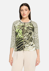 Shirtjacke mit Rippenstruktur / Modellfoto Vorderseite