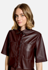 Kunstleder-Jacke kurzarm / Detailbild