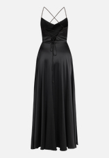 Abendkleid mit Wasserfallausschnitt / Rückseite
