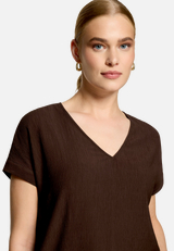 T-Shirt  mit V-Ausschnitt und Bindedetail  / Detailbild