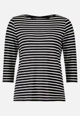 Ringelshirt mit U-Boot-Ausschnitt / Vorderseite