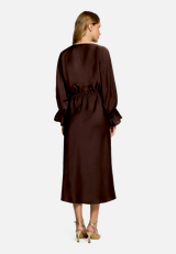 Cocktailkleid mit U-Boot-Ausschnitt / Modellfoto Rückseite