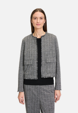 Jerseyjacke mit Fransen / Modellfoto Vorderseite