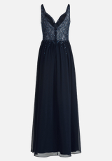 Abendkleid mit Stickerei / Rückseite