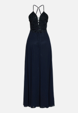 Abendkleid mit Stickerei / Rückseite