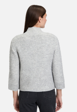 Strick-Cardigan mit Reißverschluss / Modellfoto Rückseite