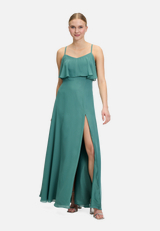 Abendkleid mit Volant / Modellfoto Vorderseite