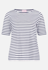 Ringelshirt mit U-Boot-Ausschnitt / Vorderseite