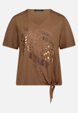 Print-T-Shirt mit Schleifenknoten / Vorderseite