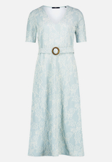Midikleid mit Blumen-Stickerei / Vorderseite