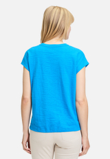 Strukturshirt mit Tunnelzug / Modellfoto Rückseite
