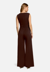 Jumpsuit mit weitem Bein / Modellfoto Rückseite