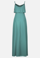 Abendkleid mit Volant / Rückseite