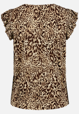T-Shirt  gerafft mit Leoprint  / Rückseite