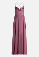 Abendkleid mit Wasserfallausschnitt / Vorderseite