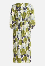 Blumenkleid mit Bindegürtel / Rückseite