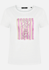 Print-T-Shirt mit Glitzerdetails  / Vorderseite