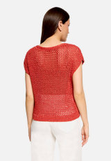 Strickpullunder mit Effektgarn / Modellfoto Rückseite