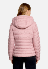 Steppjacke leicht mit abnehmbarer Kapuze / Modellfoto Rückseite