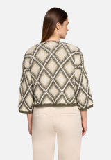 Strick-Cardigan mit Jacquard / Modellfoto Rückseite