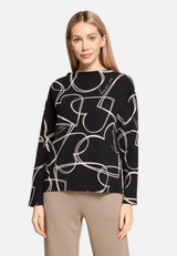 Sweatshirt mit Rippenstruktur / Modellfoto Vorderseite