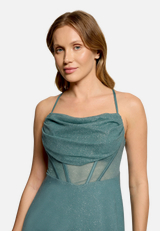 Abendkleid im Glitzer-Look / Detailbild