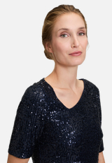 Pailletten-Top mit Glanzeffekt / Detailbild
