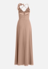 Chiffonkleid mit Volant / Rückseite