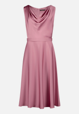 Cocktailkleid mit Wasserfallausschnitt / Vorderseite