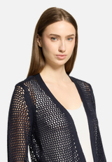 Grobstrickjacke mit Lochmuster / Detailbild