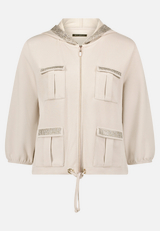 Shirtjacke mit Kapuze / Vorderseite