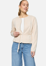 Blazer-Jacke  in Lederoptik  / Modellfoto Vorderseite