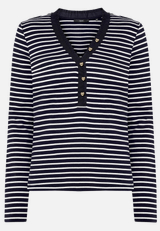 Ringelshirt mit Knopfleiste / Vorderseite