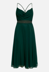 Cocktailkleid mit Wasserfallausschnitt / Vorderseite