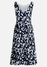 Cocktailkleid mit Print / Rückseite
